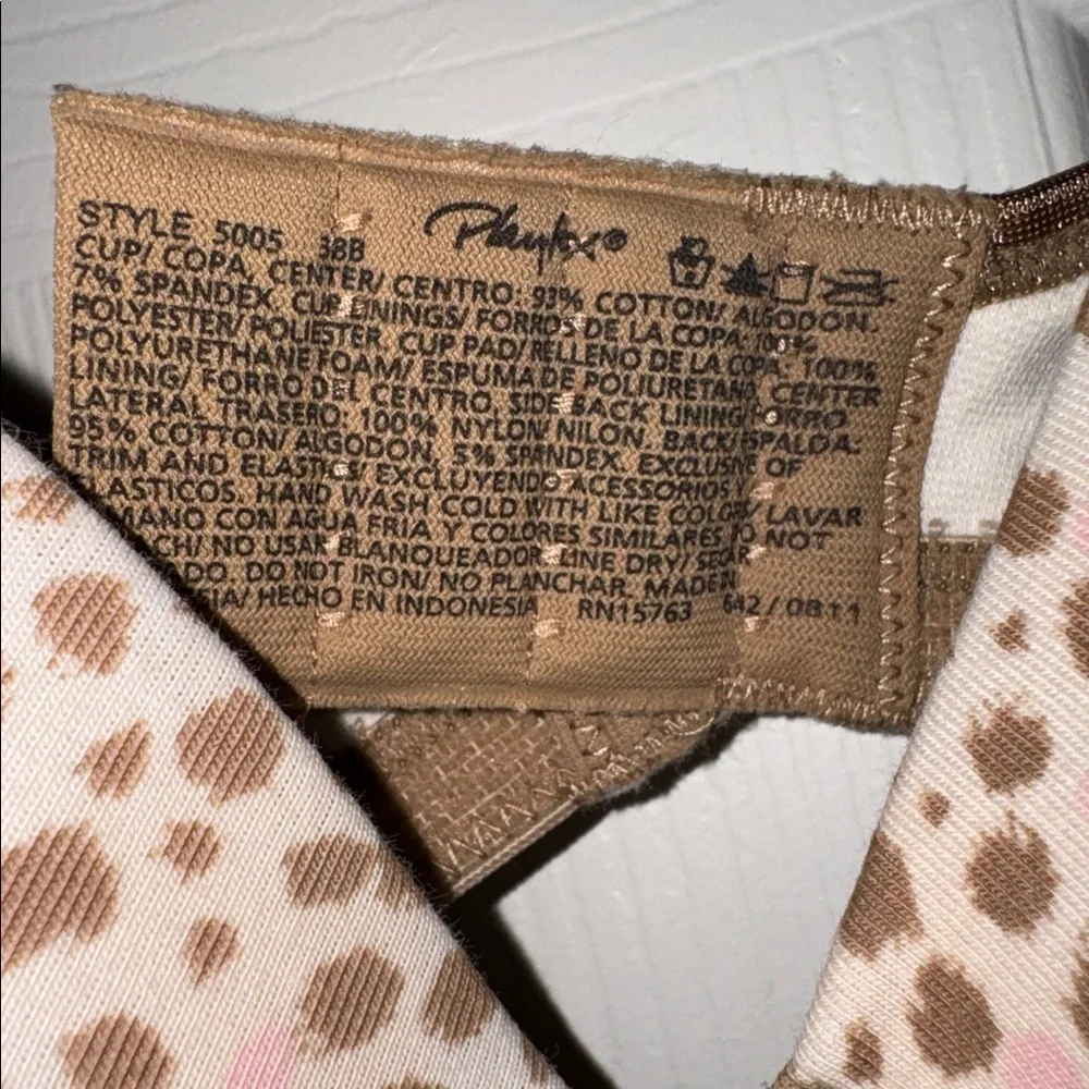 Playtex Brown and Cream Spotted Bra, size 38B, EUC - Picture 2 of 3